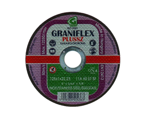Disc subtire de debitare pentru inox Graniflex Plussz 125X1X22.33 MM