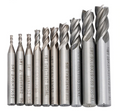 SET 10X freze cilindro-frontale pentru metal, HSS 2 - 12 MM
